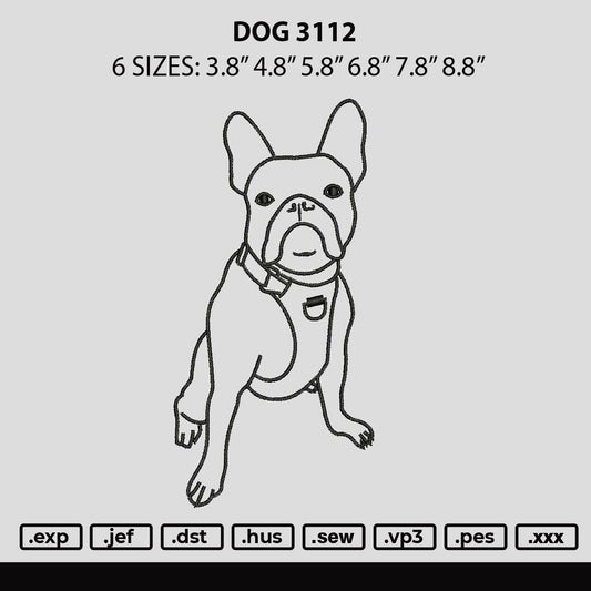 Dog 3112 Embroidery File 6 sizes