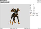 Dog 3heads Embroidery File 6 sizes