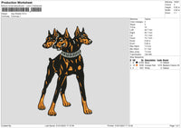 Dog 3heads Embroidery File 6 sizes