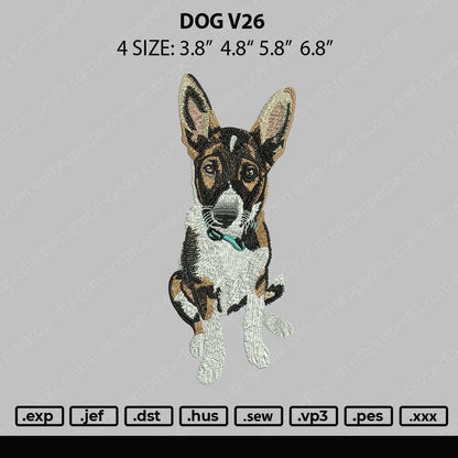 Dog V26 Embroidery File 4 size