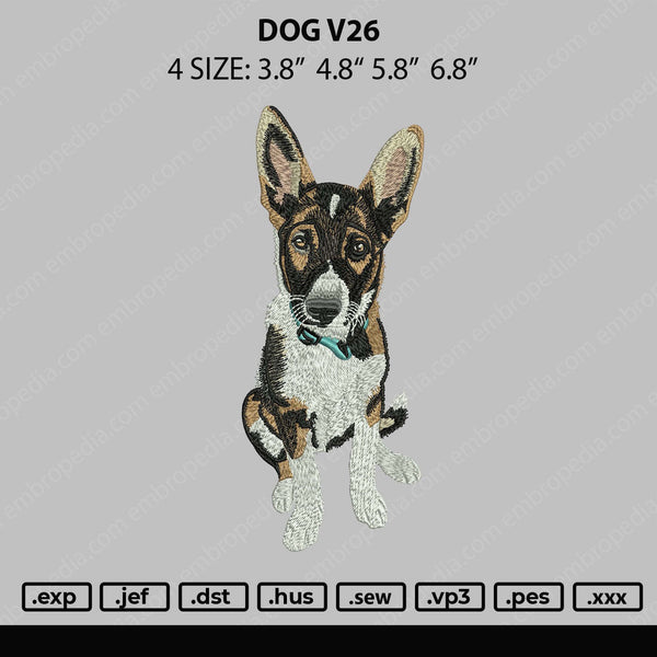 Dog V26 Embroidery File 4 size