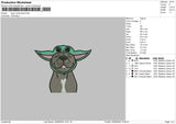 Dog Yoda Embroidery File 6 sizes