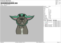 Dog Yoda Embroidery File 6 sizes