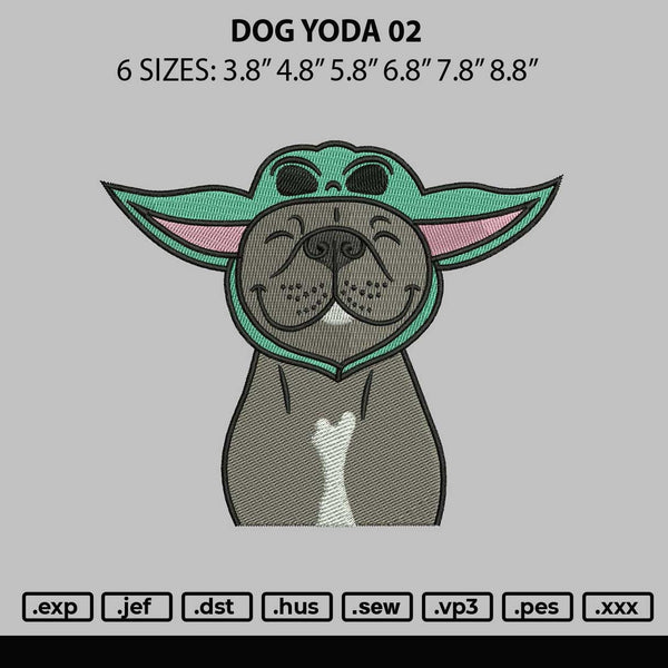 Dog Yoda Embroidery File 6 sizes