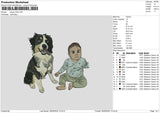 Dog Child Embroidery File 6 sizes