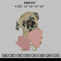 Dog V31 Embroidery File 4 size