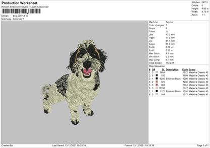 Dog V38 Embroidery File 4 size