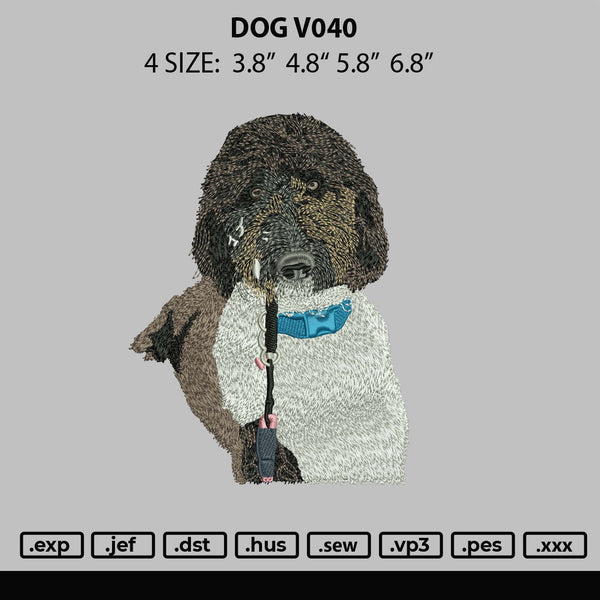 Dog V40 Embroidery File 4 size