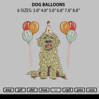 Dog Balloons Embroidery File 6 sizes