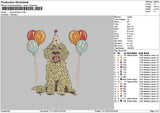 Dog Balloons Embroidery File 6 sizes