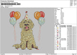 Dog Balloons Embroidery File 6 sizes