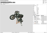 Dog Motocycle Embroidery File 6 sizes