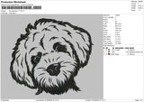 Dog Applique 01 Embroidery File 6 sizes