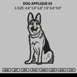 Dog Applique 03 Embroidery File 6 sizes