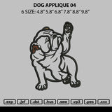 Dog Applique 04 Embroidery File 6 sizes