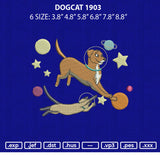 Dogcat 1903 Embroidery File 6 sizes