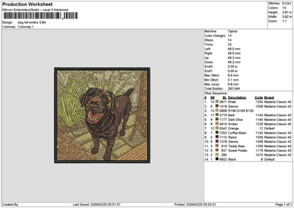 Dog 2106 Embroidery File 6 sizes