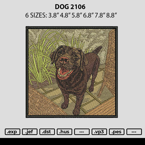 Dog 2106 Embroidery File 6 sizes