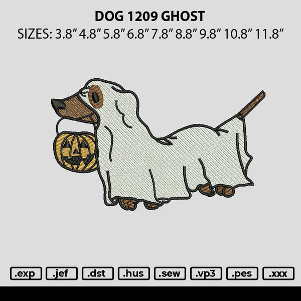 Dog1209 Ghost Embroidery File 6 sizes