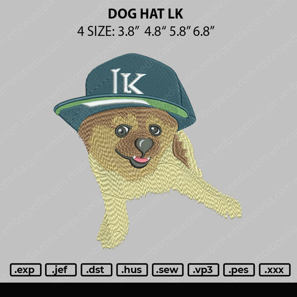 Dog Hat LK Embroidery File 4 size