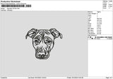 Dog Head Outline 1612 Embroidery File 6 sizes