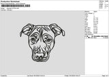 Dog Head Outline 1612 Embroidery File 6 sizes