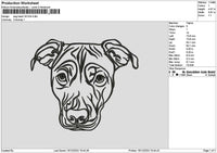 Dog Head Outline 1612 Embroidery File 6 sizes