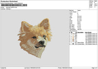 Dog Head 1804 Embroidery File 6 sizes