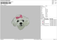 Dog Head Embroidery File 6 sizes