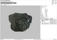 Dog Head 1303 Embroidery File 6 sizes