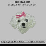 Dog Head Embroidery File 6 sizes