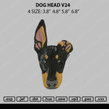 Dog Head V24 Embroidery File 4 size