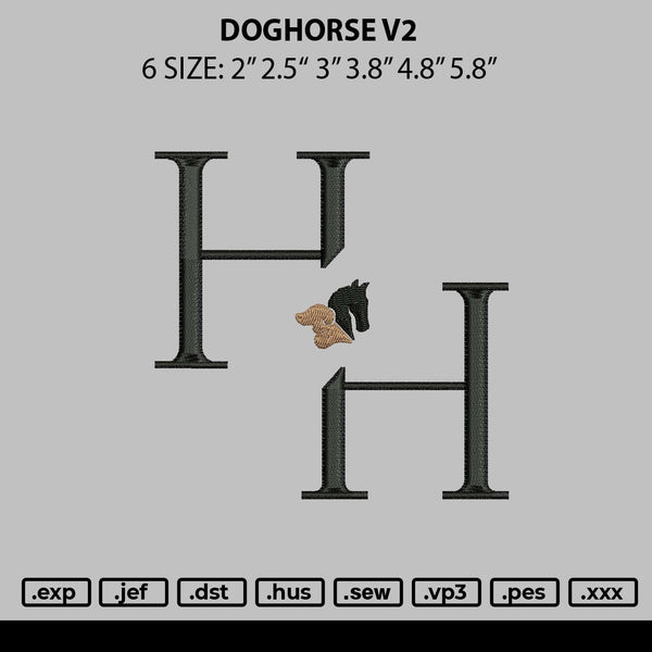 Doghorse V2 Embroidery File 6 sizes