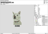 Dog Kobe Embroidery File 6 sizes