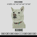 Dog Kobe Embroidery File 6 sizes