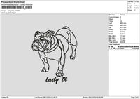 Dog Lady Di Embroidery File 6 sizes