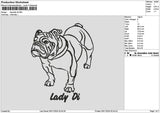 Dog Lady Di Embroidery File 6 sizes