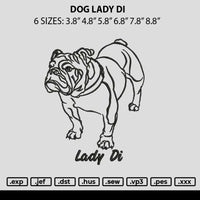 Dog Lady Di Embroidery File 6 sizes