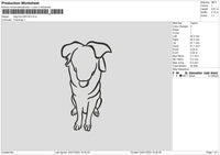 Dog Line 0401 Embroidery File 6 sizes