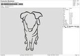 Dog Line 0401 Embroidery File 6 sizes