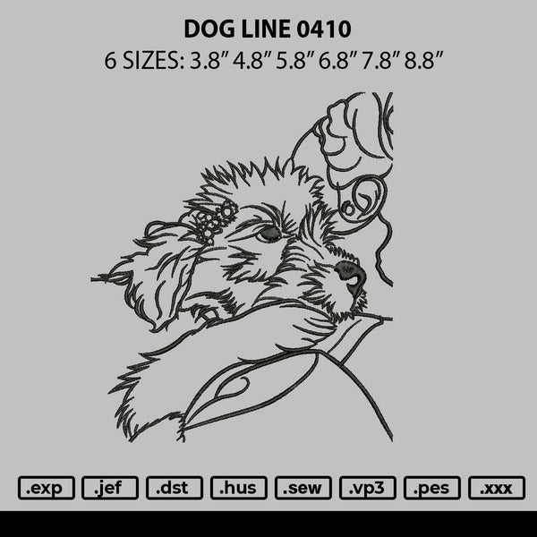 Dog line 0410 Embroidery File 6 sizes