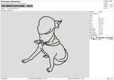 Dog Line 0501 Embroidery File 6 sizes