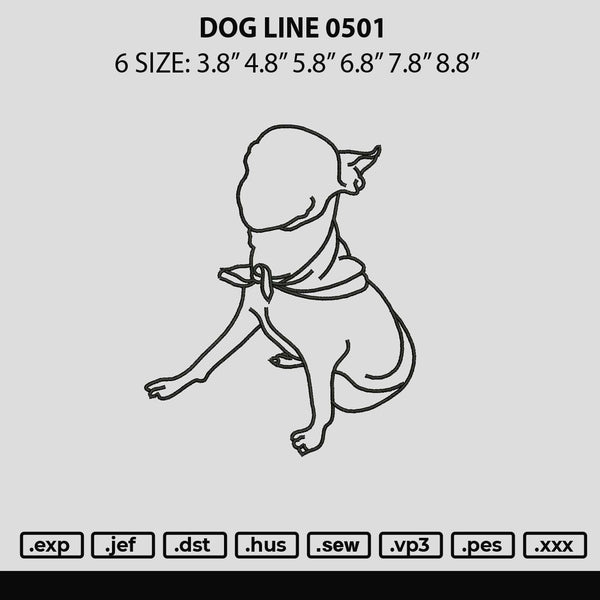 Dog Line 0501 Embroidery File 6 sizes