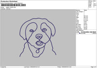 Dog Line 1203 Embroidery File 6 sizes
