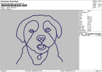 Dog Line 1203 Embroidery File 6 sizes