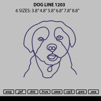 Dog Line 1203 Embroidery File 6 sizes