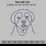 Dog Line 1203 Embroidery File 6 sizes