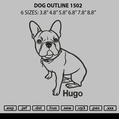 Dog Line 1502 Embroidery File 6 sizes