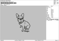 Dog Line 1502 Embroidery File 6 sizes