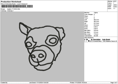 Dogline 1712 Embroidery File 6 sizes